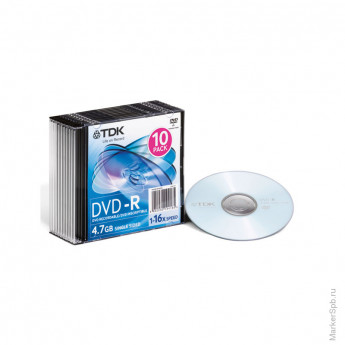 Диск DVD-R 4.7Gb TDK 16х Slim