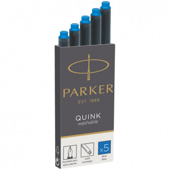 Картриджи чернильные Parker 'Cartridge Quink' смываемые синие, 5шт., картонная коробка, комплект 5 шт