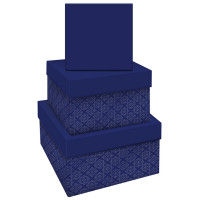 Набор квадратных коробок 3в1, MESHU 'Blue style. Base.', (19,5*19,5*11-15,5*15,5*9см)