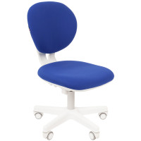 Кресло детское Chairman Kids 108, PL белый, ткань голубая, спинка пластик, регулир. по высоте