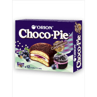 Пирожное в глазури Orion Choco Pie BLACK CURRANT, 12шт/1уп, комплект 12 шт Пирожное в глазури Orion Choco Pie BLACK CURRANT, 12шт/1уп, комплект 12 шт