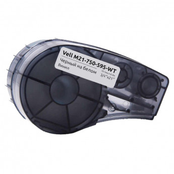 Картридж Vell M21-750-595-WT (19.05 мм / 6.4 м,винил,чер на бел,VL142797)