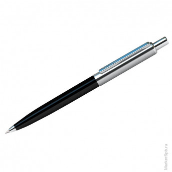 Ручка шариковая "Silver Arrow" синяя, 1мм, корпус черный/хром, автоматическая, пластик.футляр