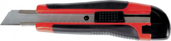 Нож канцелярский 18 мм "Comfort", auto-lock, металл/направляющие, мягкие вставки, 2 зап/лезвия, евро, Ассорти ассорти 2 шт/в уп