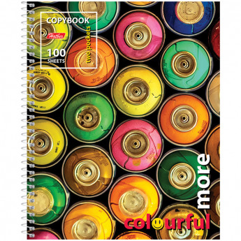 Тетрадь 100л., А5, клетка на спирали Hatber "Colourful more", с карманом, 4 шт/в уп