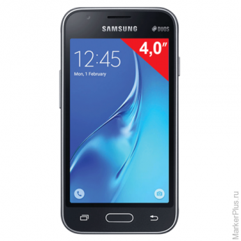 Смартфон SAMSUNG Galaxy J1 mini, 2 SIM, 4,0", 3G, 0,3/5 Мп, 8 Гб, microSD, черный, пластик, SM-J105HZKDSER