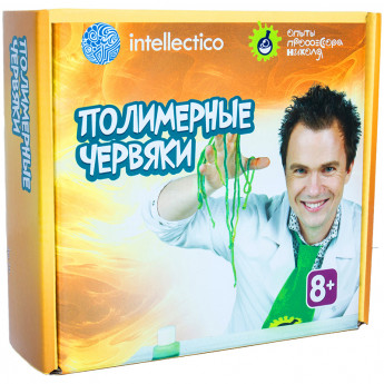 Набор для опытов Intellectico "Опыты профессора Николя. Полимерные червяки",малый,картонная коробка