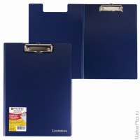 Папка-планшет BRAUBERG 'Contract', А4 (315х230 мм), с прижимом и крышкой, пластиковая, синяя, сверхпрочная, 1,5 мм, 223488