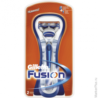 Бритва GILLETTE (Жиллет) "Fusion", с 2 сменными кассетами, для мужчин