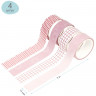 Набор клейких декоративных лент MESHU 'Pink waves', 4шт