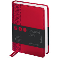 Ежедневник недатированный, A6, 160л., кожзам, Berlingo "Vivella Prestige", красный