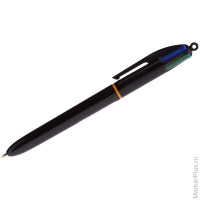 Ручка шариковая автоматическая "4Colors" 4цв., 1мм, черный корпус, классические цвета 12 шт/в уп