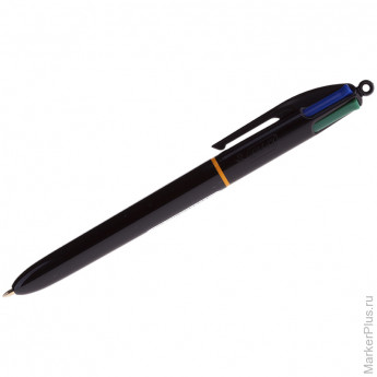 Ручка шариковая автоматическая "4Colors" 4цв., 1мм, черный корпус, классические цвета 12 шт/в уп