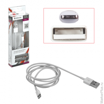 Кабель USB 2.0-Apple Lightning 1м DEFENDER, для подключения Apple IPhone (IPad), 87650