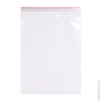 Пакеты ZIP LOCK "зиплок" СВЕРХПРОЧНЫЕ, комплект 100 шт., 30х40 см, ПВД, 100 мкм, BRAUBERG EXTRA, 608184