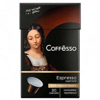 Капсулы для кофемашин Nespresso COFFESSO "Espresso Superiore", 100% Арабика, 20 шт * 5 г, 101230