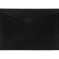 Папка-конверт на кнопке Attache А4, пл 180 мкм, 10шт/уп, черная непрозр, комплект 10 шт