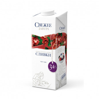 Сливки Свежее Завтра 34-35% 1л