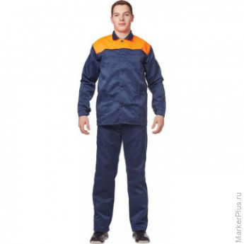 Спец.одежда летняя Костюм муж. л16-КБР син/оранж (р.56-58) 158-164