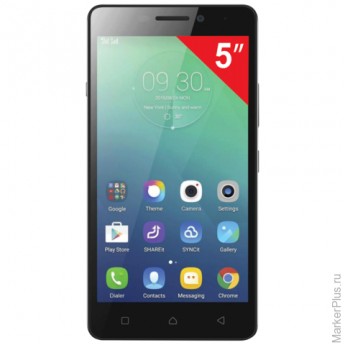 Смартфон LENOVO P1m, 5", 2 SIM, 4G (LTE), 5/8 Мп, 16 Гб, microSD, черный, пластик, PA1G0002RU