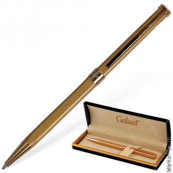 Ручка подарочная шариковая GALANT 'Stiletto Gold', тонкий корпус, золотистый, золотистые детали, пишущий узел 0,7 мм, синяя, 140527