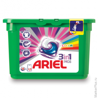 Стиральный порошок-автомат капсулы 15 шт. по 28,8 г, ARIEL (Ариэль) Color