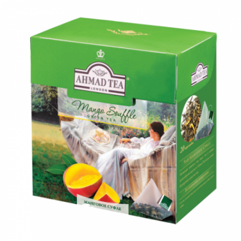 Чай AHMAD (Ахмад) "Mango Souffle", зеленый, вкус мангового суфле, 20 пирамидок по 1,8 г, 1400