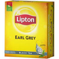 Чай Lipton Earl Grey, черный, 100 пакетиков по 2гр