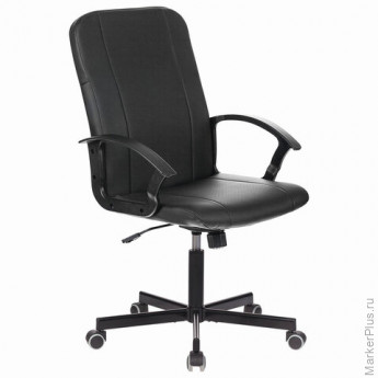Кресло офисное BRABIX "Simple EX-521", компактная упаковка, экокожа, черное, 532103
