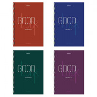 Тетрадь А4, 120 л., BRAUBERG, гребень, клетка, обложка твердая, 'Good Luck', 404074