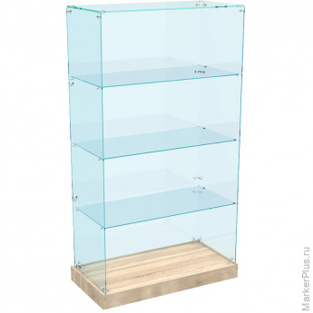 Витрина W_ Истра 6 открытая, задн.стенка стекло 900х450х1600 дуб сонома