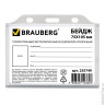 Бейдж BRAUBERG, 75х105 мм, горизонтальный, жесткокаркасный, без держателя, прозрачный, 235749