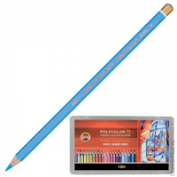Карандаши цветные художественные KOH-I-NOOR "Polycolor", 72 цвета, грифель 3,8 мм, заточенные, метал