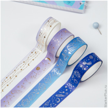 Набор клейких декоративных лент MESHU "Galaxy", 4шт