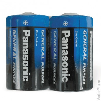 Батарейки PANASONIC D R20 (373), комплект 2 шт., 1.5 В, комплект 2 шт