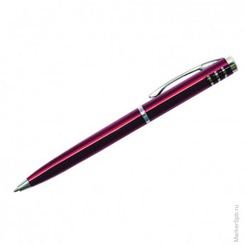Ручка шариковая "Silver Standard" синяя, 0,7мм, корпус бордо, механизм поворотный, инд. упак.