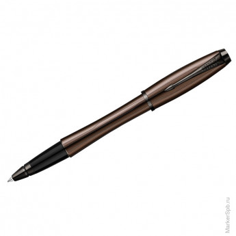 Ручка-роллер "Urban Premium Metallic Brown" черная, 0,8мм, подар.уп.