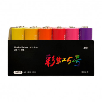 Батарейки алкалиновые Xiaomi ZMI Rainbow Zi5 типа AA (24 шт.)
