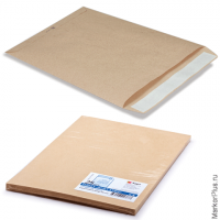 Конверт-пакеты С4 плоские (229х324 мм), до 90 листов, крафт-бумага, отрывная полоса, КОМПЛЕКТ 25 шт., 161150.25
