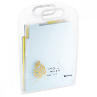 Папка 6 отделений Berlingo "Eco", А4, вертикальная, с ручкой, 650мкм, прозрачная, с рисунком Папка 6 отделений Berlingo "Eco", А4, вертикальная, с ручкой, 650мкм, прозрачная, с рисунком