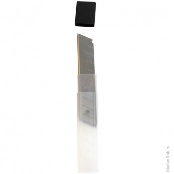 Лезвия для канцелярских ножей 9 мм, 10 шт в пластиковом пенале, 10 шт/в уп