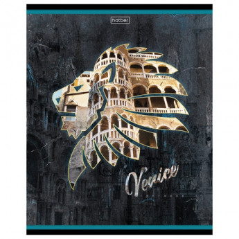 Тетрадь А5 96л. HATBER скоба, клетка, обложка картон, Венеция (1 вид), 96Т5В1_20097