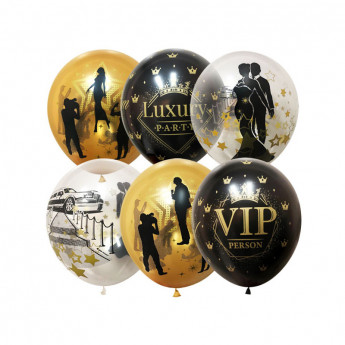Воздушные шары, 25шт., M10/30см, ПатиБум 'VIP Party', ассорти