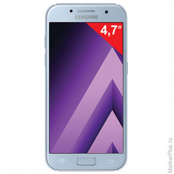 Смартфон SAMSUNG Galaxy A3, 2 SIM, 4,7", 4G (LTE), 8/13 Мп, 16 ГБ, microSD, голубой, сталь и стекло,