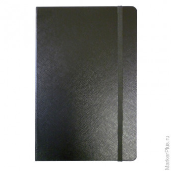 Бизнес-блокнот BRAUBERG, А7+, 95х145 мм, "Select", зернистый кожзаменитель, резинка, линия, 64 л., черный, 128048