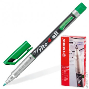 Маркер-ручка перманентная STABILO "Write", толщина письма 0,7 мм, зеленая, 156/36