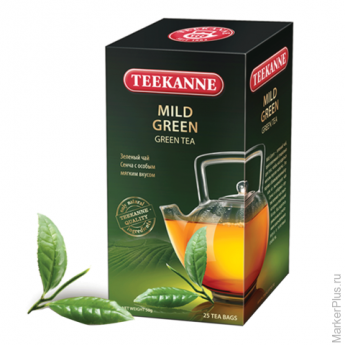 Чай TEEKANNE (Тикане) "Mild Green", зеленый, 25 пакетиков по 1,75 г в конверте