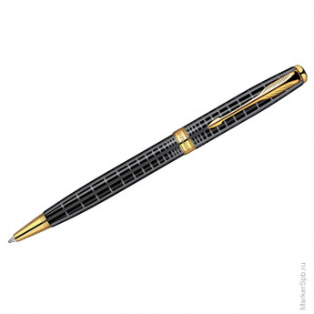 Ручка шариковая "Sonnet Dark Grey Laquer GT" черная, 0,7мм, поворотный механизм, подар.уп.