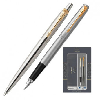 Набор пишущих принадл. PARKER Jotter Stainless Steel GT шар.ручка+перо