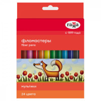 Фломастеры Гамма "Мультики", 24цв., смываемые, картон. упак., европодвес